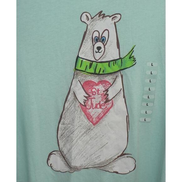 St. Jude Children's Research Hospital Kids Bear Long Sleeve Tee in Blue Glass LG - Picture 3 of 6